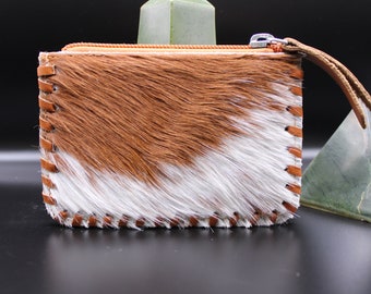 Hair On Cowhide Leather Wallet | Sheridan Tooled Leather Wallet | Leather Coin Purse