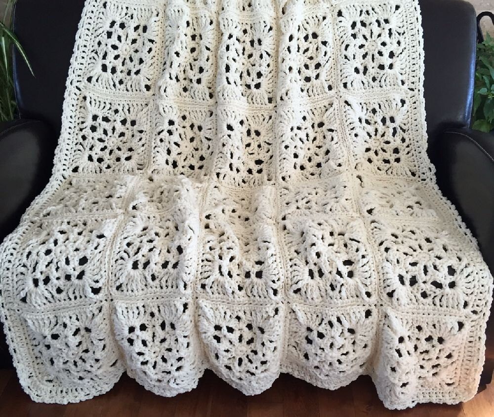 Crochet afghan crochet blanket Victorian wedding romantic Etsy