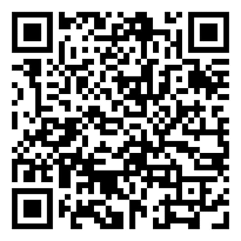 May include: Black and white QR code with a square shape.