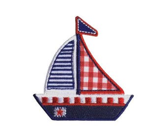 Sailing boat Iron on Applique Patch