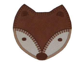 Fox Iron on Patch/ Faux  Suede Applique Fox Patch