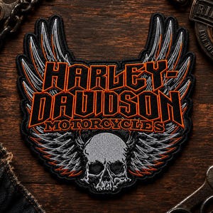 Winged Skull Patch | Oversized Embroidered Applique | Motorcycle Rider Lifestyle