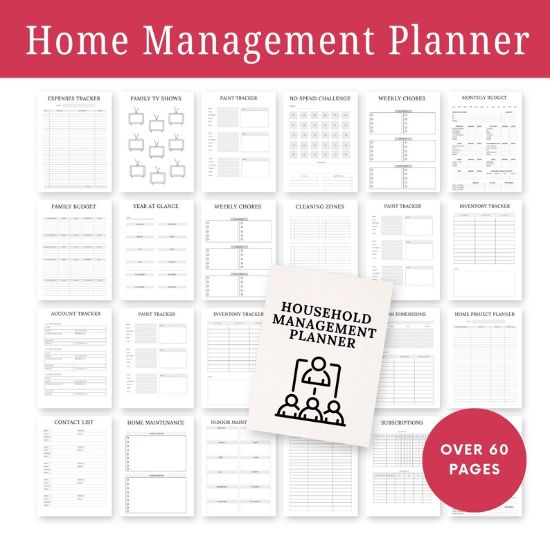 Paint Inventory.pdf Planificateur de gestion du foyer (PDF imprimable) | Classeur familial ...