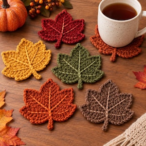 Virkat lönnlövsunderläggsmönster, höstinredning (PDF-nedladdning)