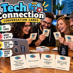 Tech Connection Game, Technical Conversation Cards, Unique Techie Gift, Computer Programmer Game