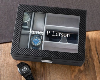 Groomsmen Gift, Watch & Sunglasses Box, Personalized Groomsmen Gifts, Groomsmen Proposal Gift, Best Man Gift, Engraved Groomsmen Watches