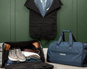 SUIT SAVER, Groomsmen Gift Convertible Duffle Bag, Personalized Hanging Duffel Bag, Groomsmen Proposal, Groomsmen Wedding Travel Bag