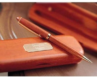 Personalized Rosewood Pen Set Groomsmen Gift, Engraved Pen Set with Case, Custom Groomsmen Gifts, Groomsmen Proposal Gift, Best Man Gift