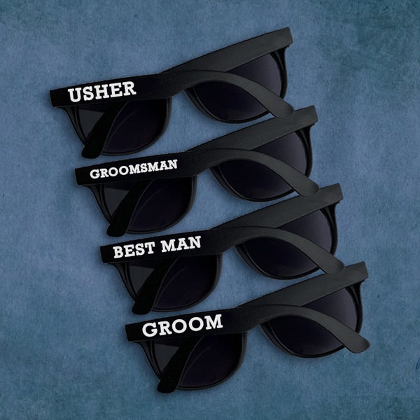 Groomsmen Sunglasses, Cheap Groomsmen Gift, Wayfarer Style Sunglasses for Groomsmen, Groom, Best Man and Ushers to Wear on the Wedding Day