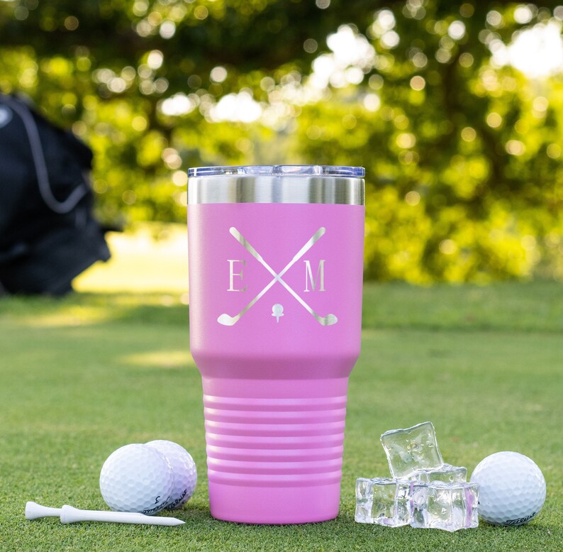 Pink golf cup for ladies who love to golf