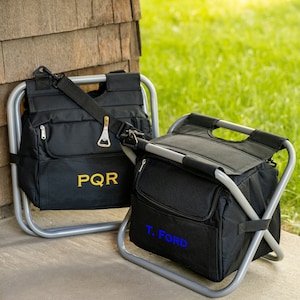 The cooler stool easily collapses down for easy carrying and transport.