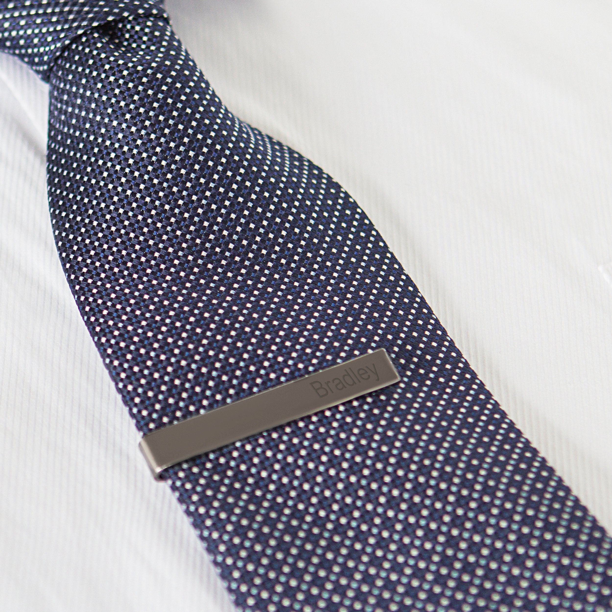 Gunmetal Tie Clip for Groomsmen Tie Bar Personalized Etsy