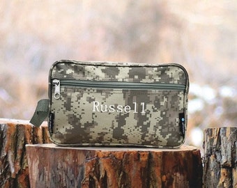 Trousse de toilette à motif camouflage, cadeau personnalisé pour garçons d'honneur, kit Dopp camouflage personnalisé, sac Dopp homme d'honneur, cadeau de chasse, cadeau de voyage, cadeau d'anniversaire homme