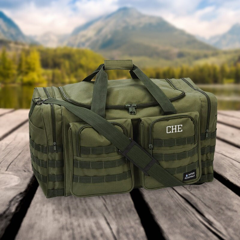 Green Army Bag Custom Tactical Bag With Name Bug Out Bag Personalized Men s Military Bag Large Waterproof Duffle Bag Men Deployment Bag Etsy