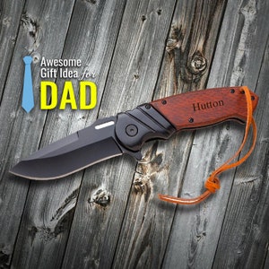 Father's Day Gift, Engraved Pocket Knife for Men, Dad Gift, Wood Handle Pocket Knife, 1st Father's Day Gift, Personalized Pocket Knife