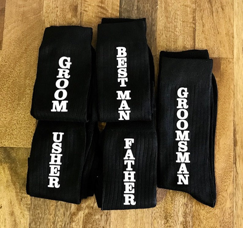 Groomsmen Socks Groomsmen Gift Matching Black Dress Socks Etsy