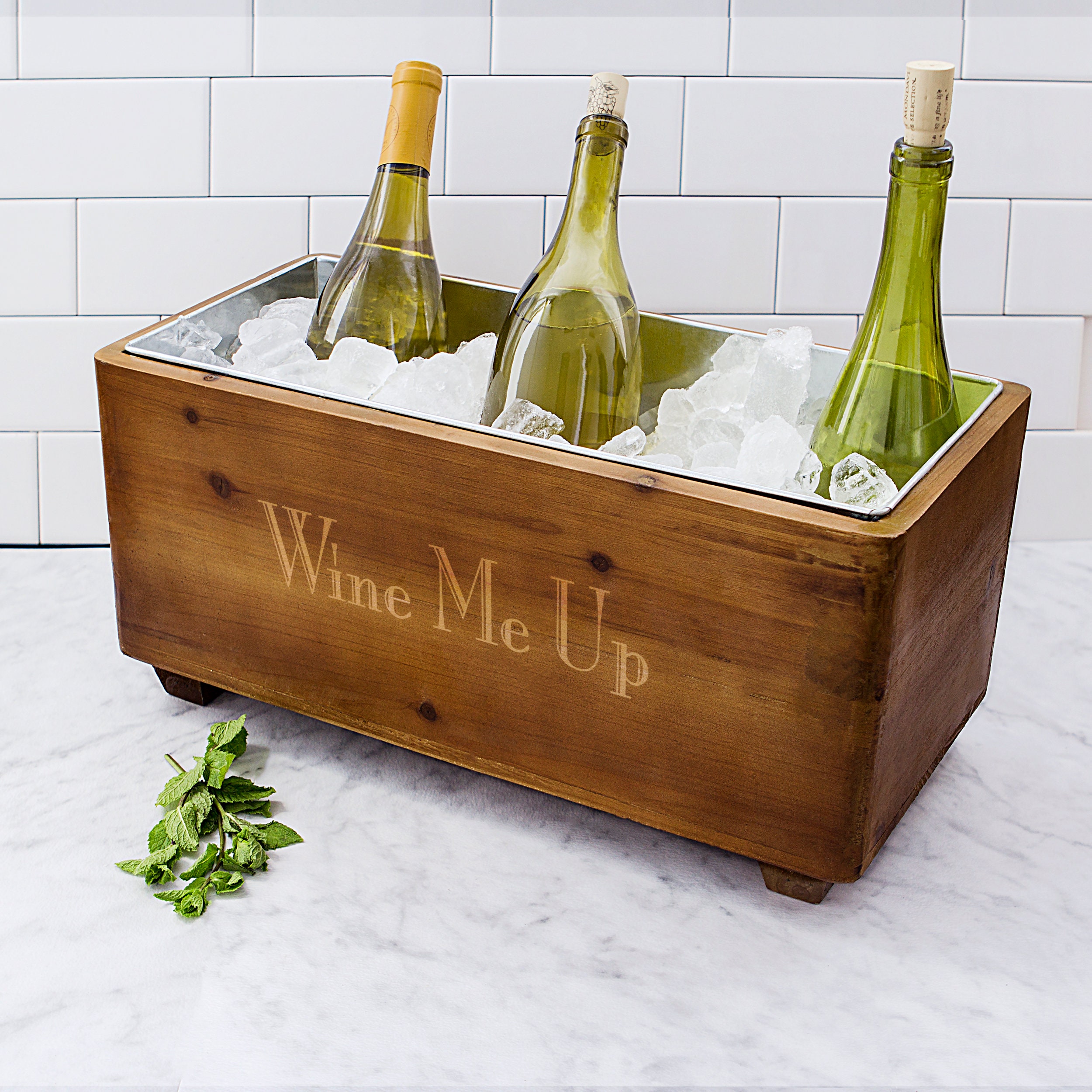 THE TROUGH Personalized Wooden Beer and Wine Chiller - Engraved