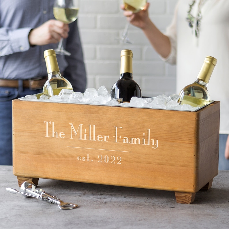 Housewarming Wine Bucket Gift with Year Established Design