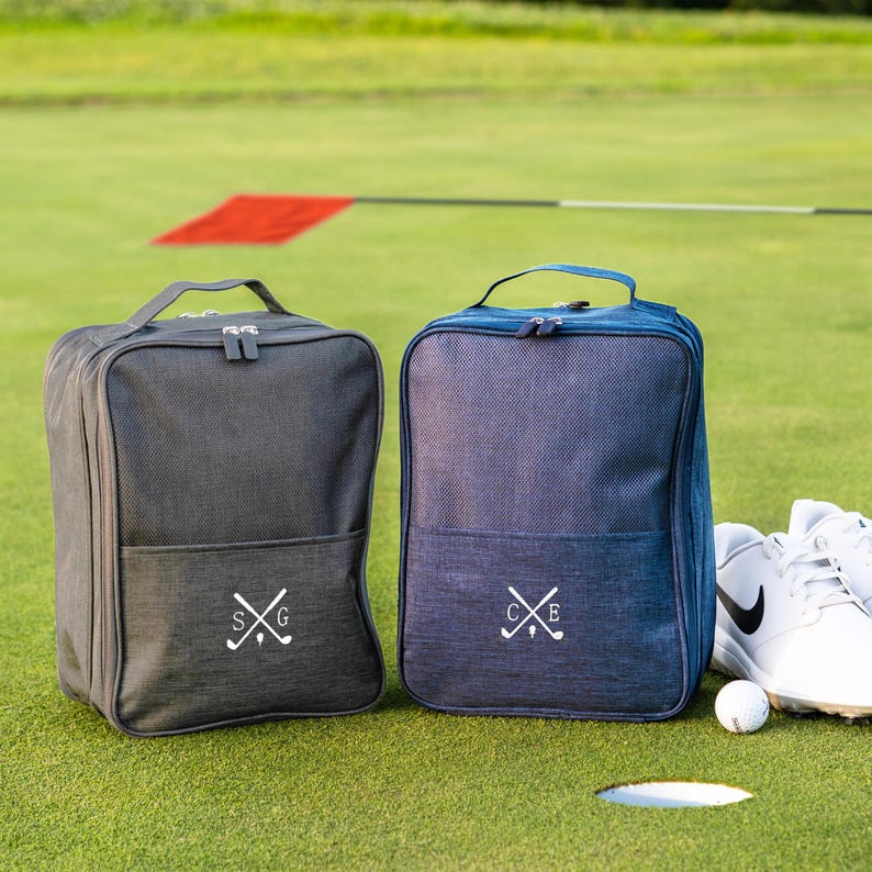 Personalized Men's Golf Shoe Bag, Embroidered Groomsmen Gift for Golfers, Christmas Gift Men image 1