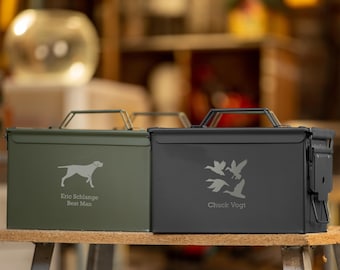 Engraved Ammo Can, Personalized Ammunition Box, Gifts for Men