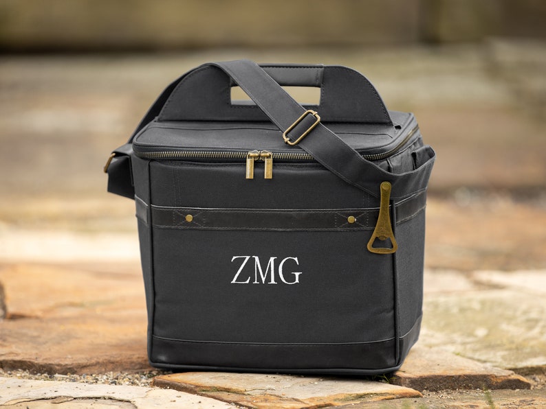 Custom black groomsman cooler