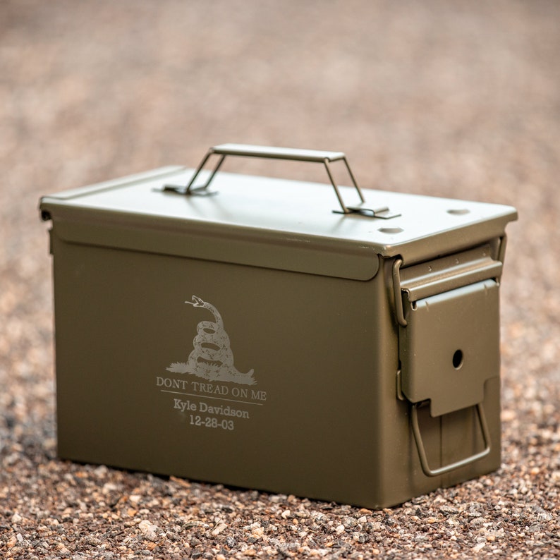 Don't Tread on Me Ammo Box - Flat Dark Earth Brown