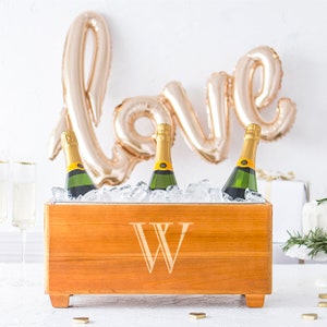 Bridal Shower Gift, Bridesmaid Gift, Wedding Shower Gift, Personalized Wooden Wine Trough, Unique Wedding Gift for Couple, Reception Décor