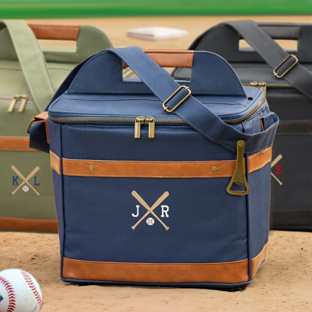 Personalized Baseball Cooler, Groomsmen Gifts Baseball, Gift for Baseball Fan, Embroidered