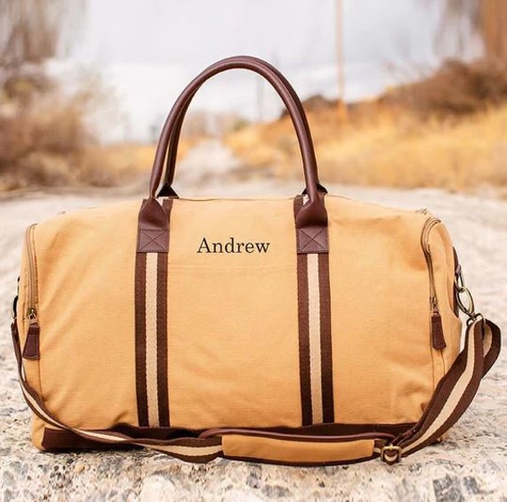 THE MAVERICK Personalized Men's Leather Weekender Duffle Bag