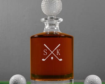 Personalized Golf Whiskey Decanter, Engraved Golf Gift for Him, Christmas Gift Men, Gift Boxed