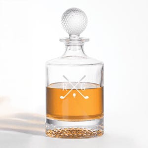Carafe de golf premium, carafe à whisky avec balle de golf, cadeau garçons d&#39;honneur, cadeau de golf, carafe gravée pour lui, cadeau de fête des pères, cadeau pour papa