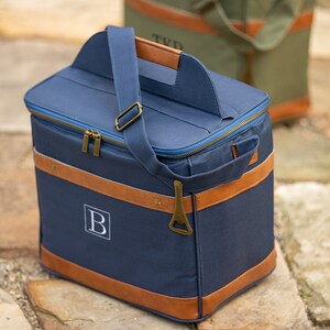 Custom blue groomsman cooler