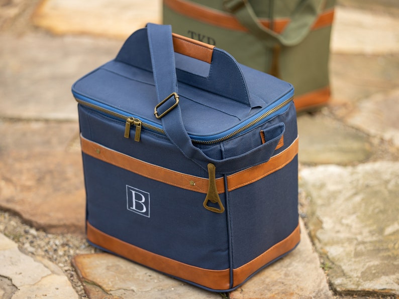Custom blue groomsman cooler
