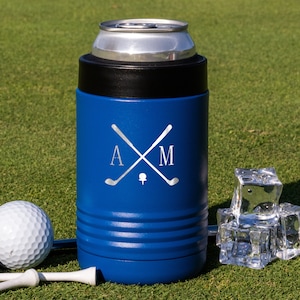 Personalized Golf Can Holder, Golf Gifts, Metal Beer Can Coozie for Golf, Men&#39;s Gift, Dad Gift, Golf Groomsmen Gifts, Golf Cozy, Golf Kozies