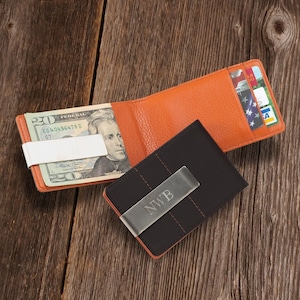 Cartera personalizada para padrinos de boda, regalos para padrinos de boda, juego de billetera de cuero grabada y pinza para billetes, regalos personalizados para hombres, regalo para el padre del novio