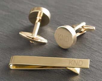House Of Hutchison Golden Turtle Cufflinks and Tie Bar Combo