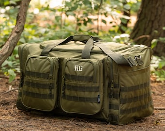 XL Tactical Bag for Groomsmen, Custom Embroidered Men's Duffle Bag, Olive Drab Green