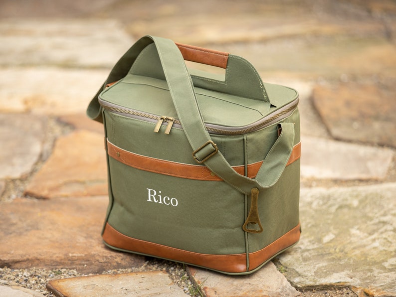 Custom green groomsman cooler