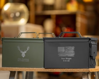 Personalized Ammo Box, Groomsmen Gifts, Gift for Groomsmen, Custom Hunting Ammo Can, Gifts for Men, Gifts for Him, Cool Personalized Gifts