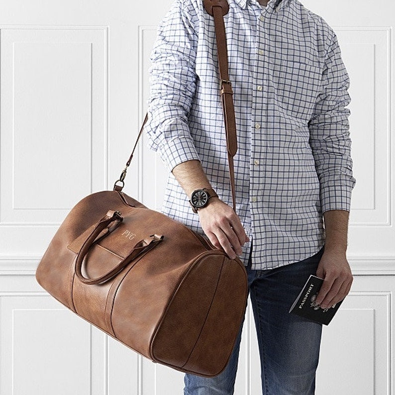 Groomsmen Gift Leather Duffle Bag Groomsman Gifts Etsy