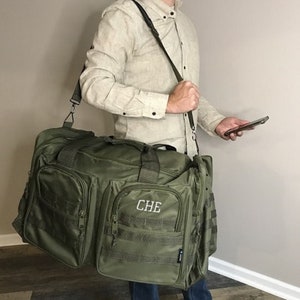 Men's XL Duffle Bag, Personalized Groomsmen Gift Weekender Bag, Bug Out Bag, Custom Duffel Bag for Groomsmen, Husband, Dad, Traveler image 5