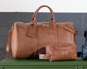 Personalized Travel Bag Set for Men, Duffle & Toiletry Bag, Graduation Gift for Him, New Job Gift, College Graduation Gift, Career Gifts