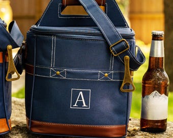 Personalized 6-Bottle Cooler, Groomsmen Gift with Bottle Opener, Christmas Gift Men