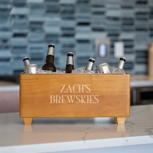 BEER TROUGH, Awesome Gift for Men, Personalized Wood Beer Chiller, Birthday Gift Men, Men's Christmas Gift 2025, Beer Lover Groomsmen Gift