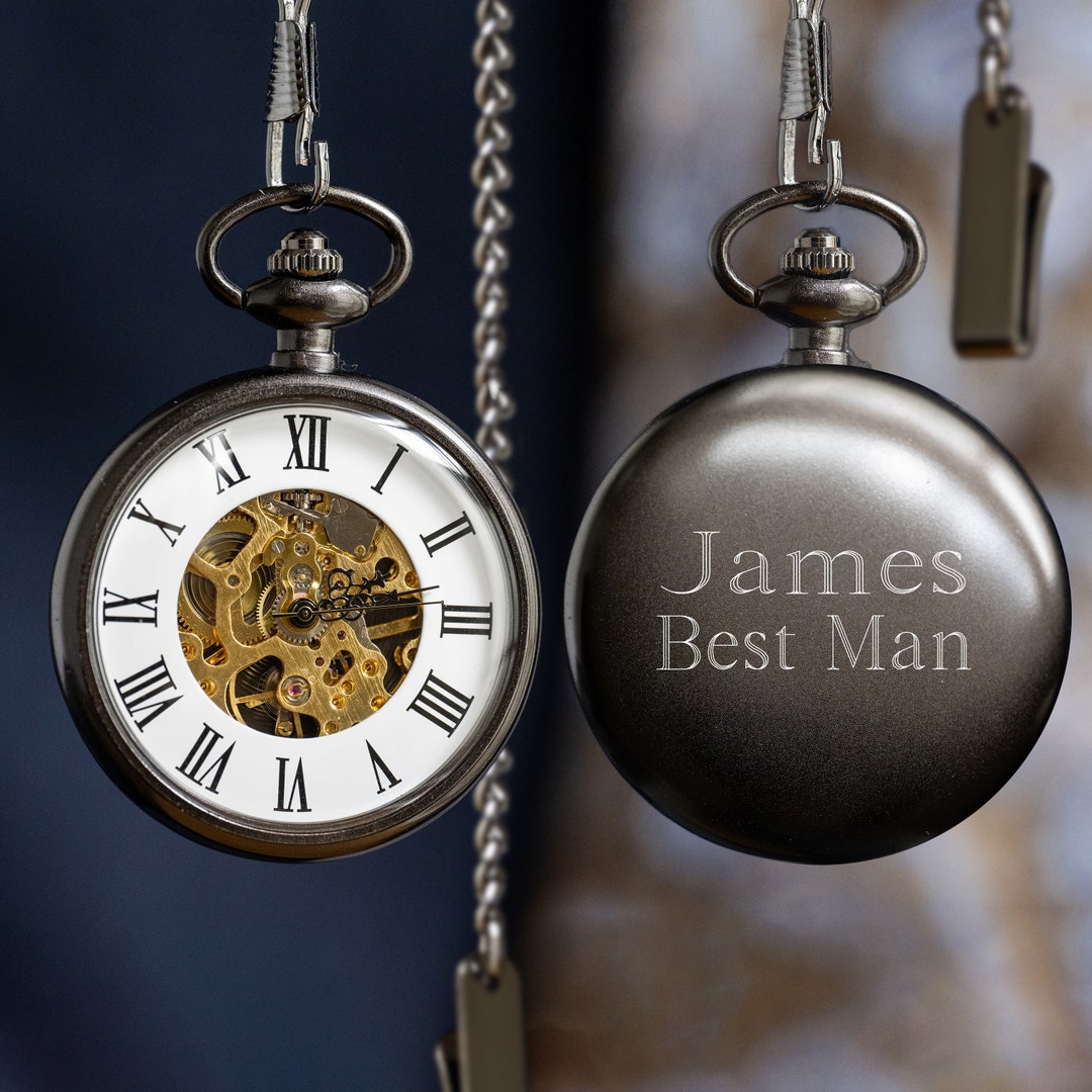 Pocket Watch Exposed Gears, Personalized Pocket Watches, Groomsmen Gifts, Best Pocket Watch