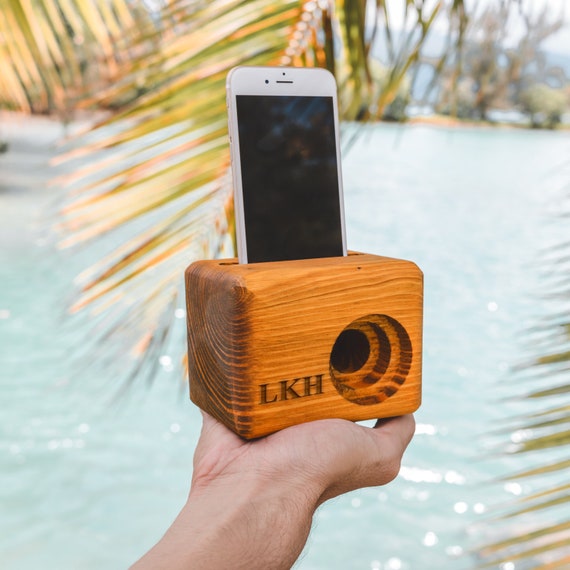 BEAT BLOCK Wooden Cell Phone Speaker, Engraved Speaker, Unique