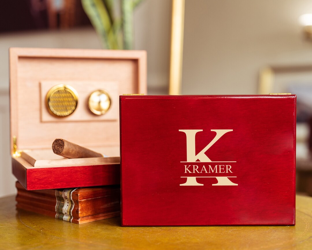 Engraved Cigar Humidor, Personalized Wood Humidor, Cigar Humidor Gift ...