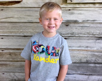 Super Hero Birthday Shirt with Name and Age