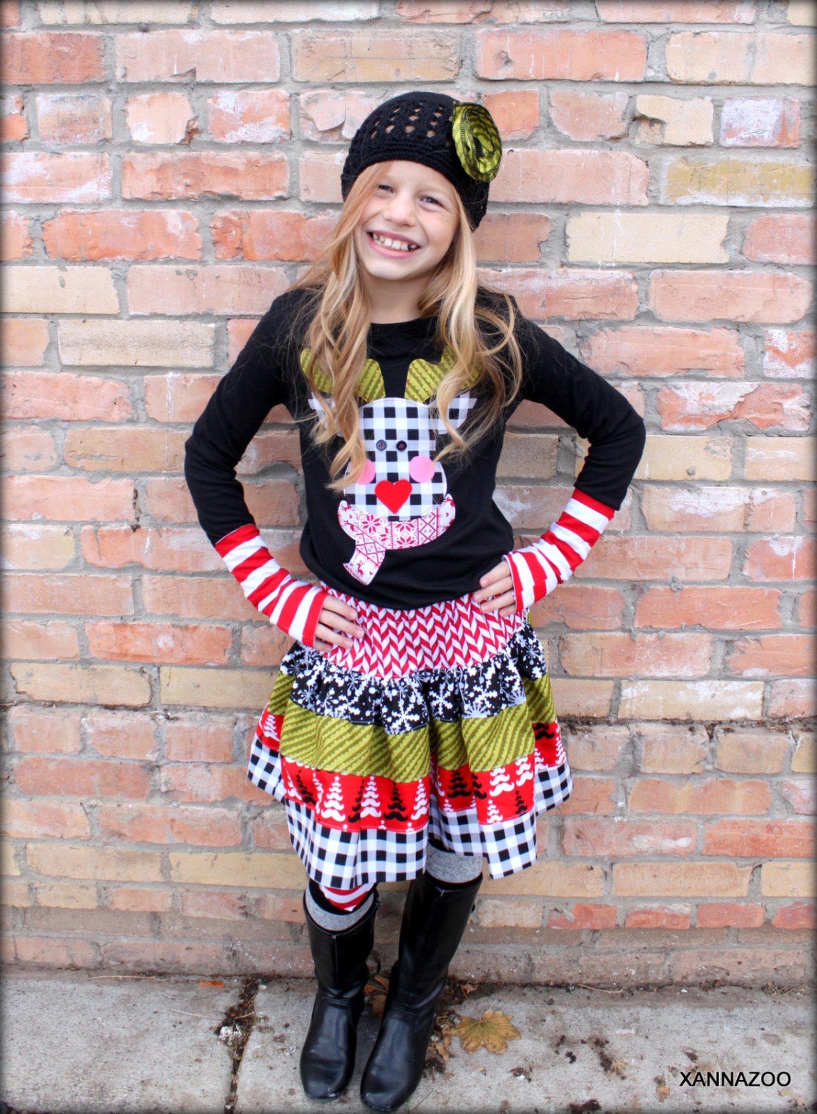 Girls Knit Reindeer w/Smocked Dress main image 1