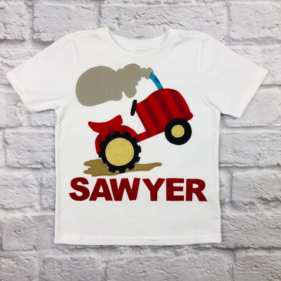 Big Tractor Pull Tee with Age and Name on The back | Etsy